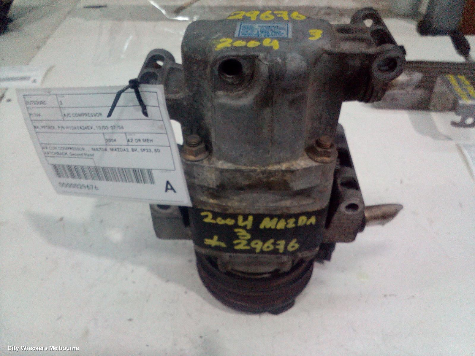 MAZDA 3 A/C COMPRESSOR, BK, PETROL, P/N H12A1AJ4EX, 10/2003 - 07/2006 - Image 1