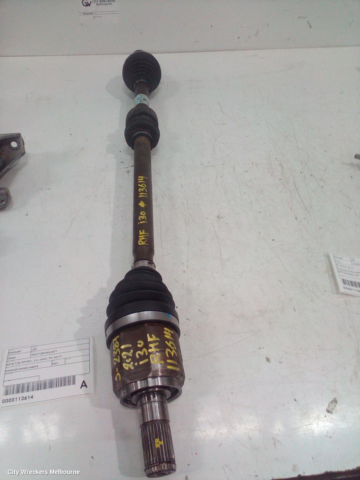 HYUNDAI I30 RIGHT DRIVESHAFT, AUTO T/M, PETROL, 2.0, G4NC, PD, 03/2017 ONWARDS - Image 2