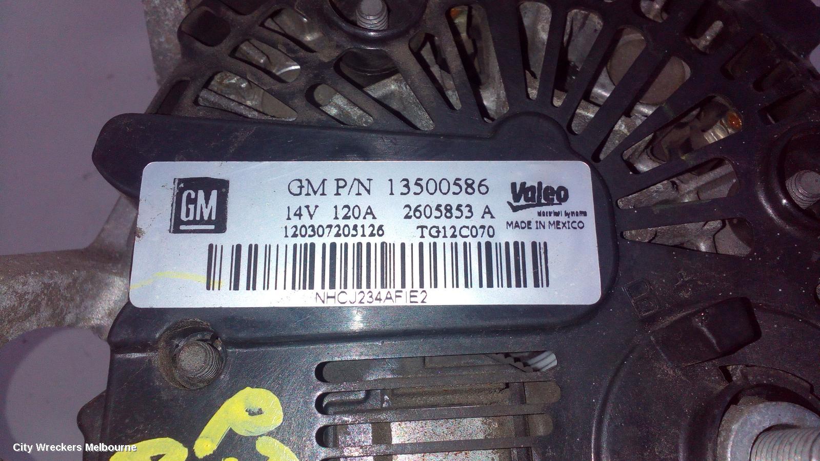 OPEL ASTRA ALTERNATOR, PETROL, 1.6, A16LET, TURBO, AS, 09/2012 - 08/2013 - Image 1