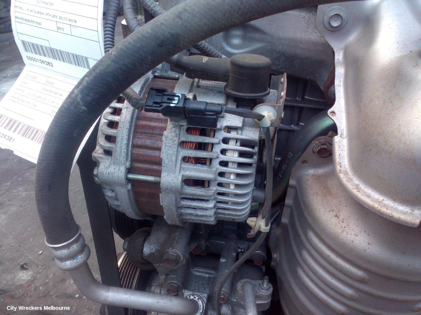 HONDA CIVIC ALTERNATOR, PETROL, 1.8, MITSUBISHI, 9TH GEN, 02/2012 - 04/2016 - Image 1