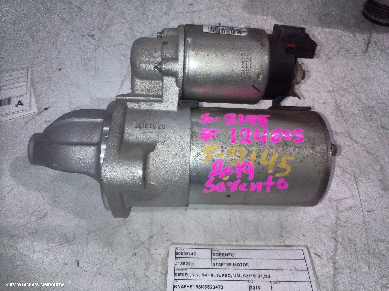 KIA SORENTO STARTER, DIESEL, 2.2, D4HB, TURBO, UM, 03/2015 - 01/2020 - Image 3