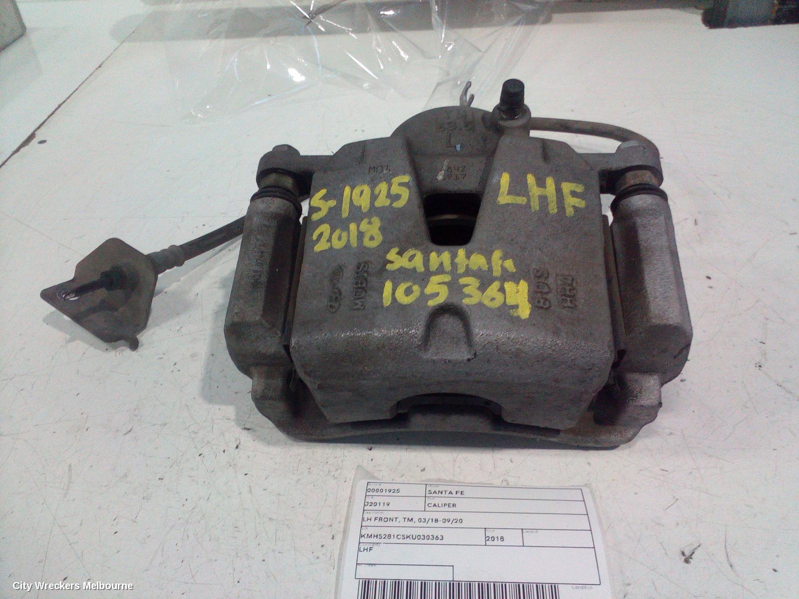 HYUNDAI SANTA FE CALIPER, LH FRONT, TM, 03/2018 - 09/2020 - Image 3