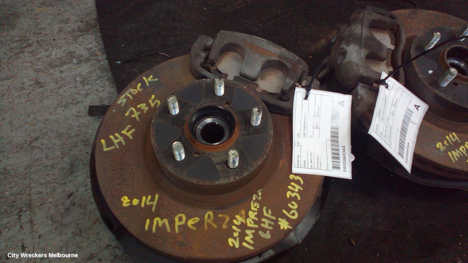 SUBARU IMPREZA LEFT FRONT HUB ASSEMBLY, G4, ABS TYPE, 08/2013 - 10/2016 - Image 1