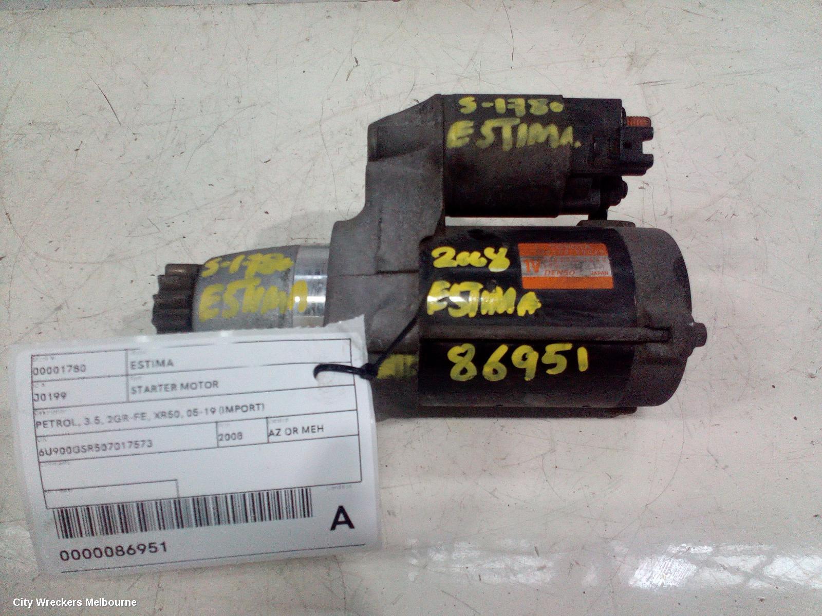 TOYOTA ESTIMA STARTER, PETROL, 3.5, 2GR-FE, XR50, 05-19 (IMPORT) - Image 3
