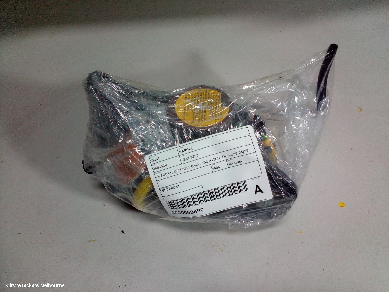 HOLDEN BARINA SEATBELT/STALK, LH FRONT, SEAT BELT ONLY, 5DR HATCH, TK, 12/2005 - 06/2008 - Image 3