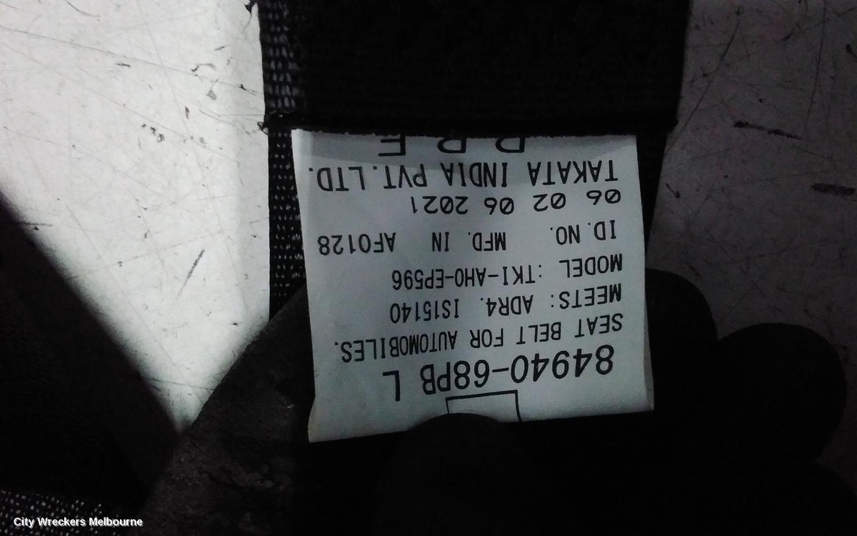SUZUKI BALENO SEATBELT/STALK, LH FRONT, SEAT BELT ONLY (NO STALK), EW, 04/2016 - 12/2022 - Image 3