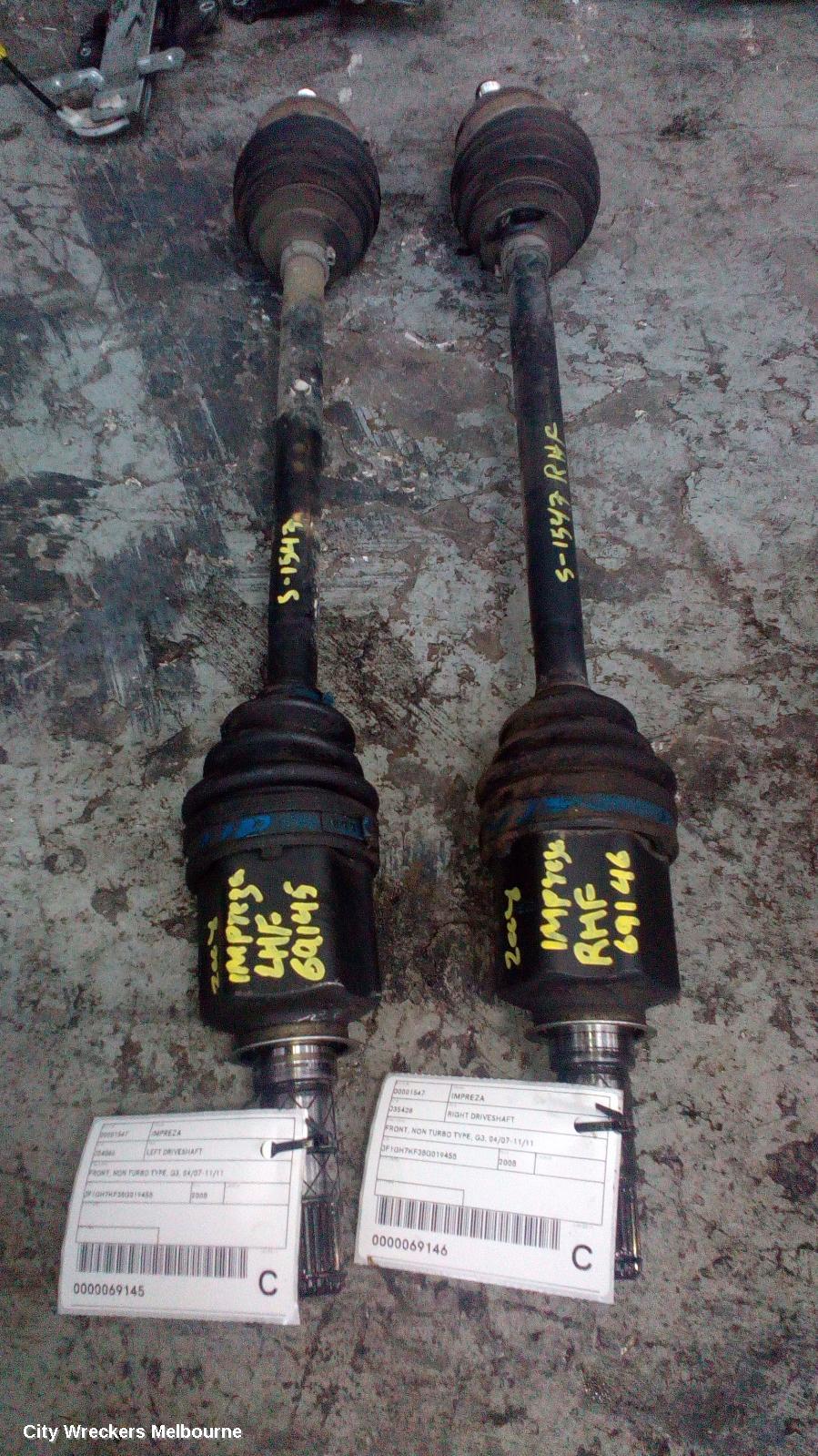 SUBARU IMPREZA RIGHT DRIVESHAFT, FRONT, NON TURBO TYPE, G3, 04/2007 - 11/2011 - Image 2