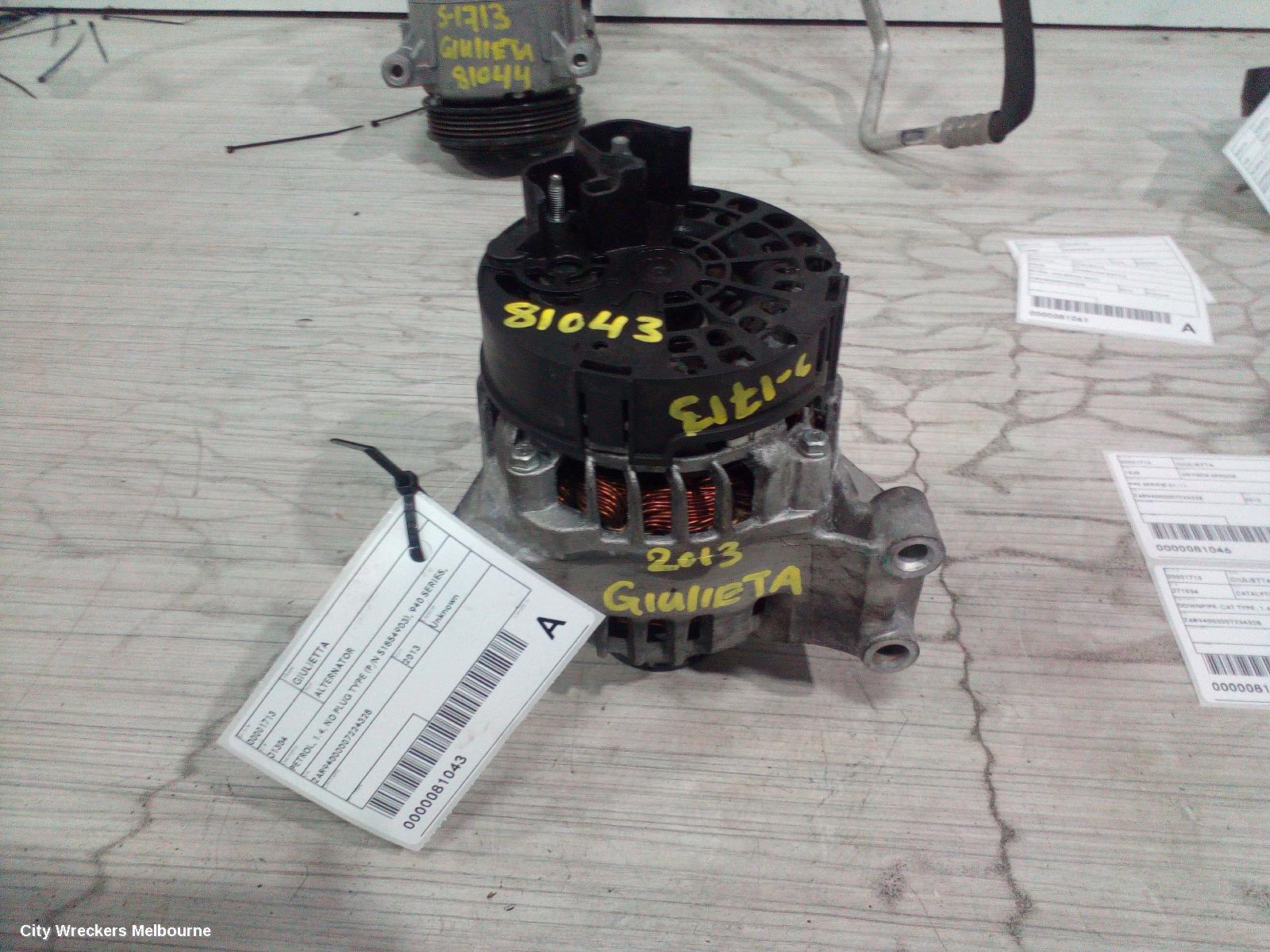 ALFA ROMEO GIULIETTA ALTERNATOR, PETROL, 1.4, NO PLUG TYPE (P/N 51854903), 940 SERIES, 06/2011 ONWARDS - Image 2