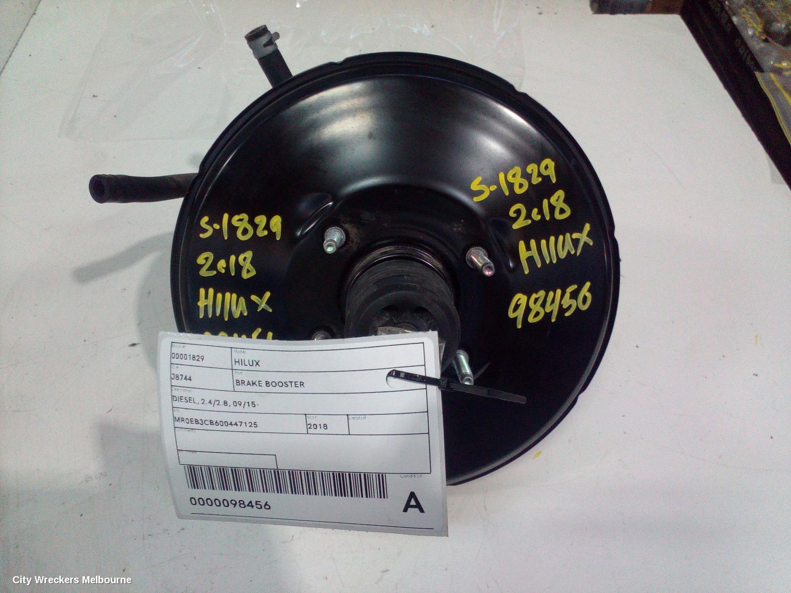 TOYOTA HILUX BRAKE BOOSTER, DIESEL, MANUAL T/M TYPE, 2.4/2.8, 09/2015 - - Image 2
