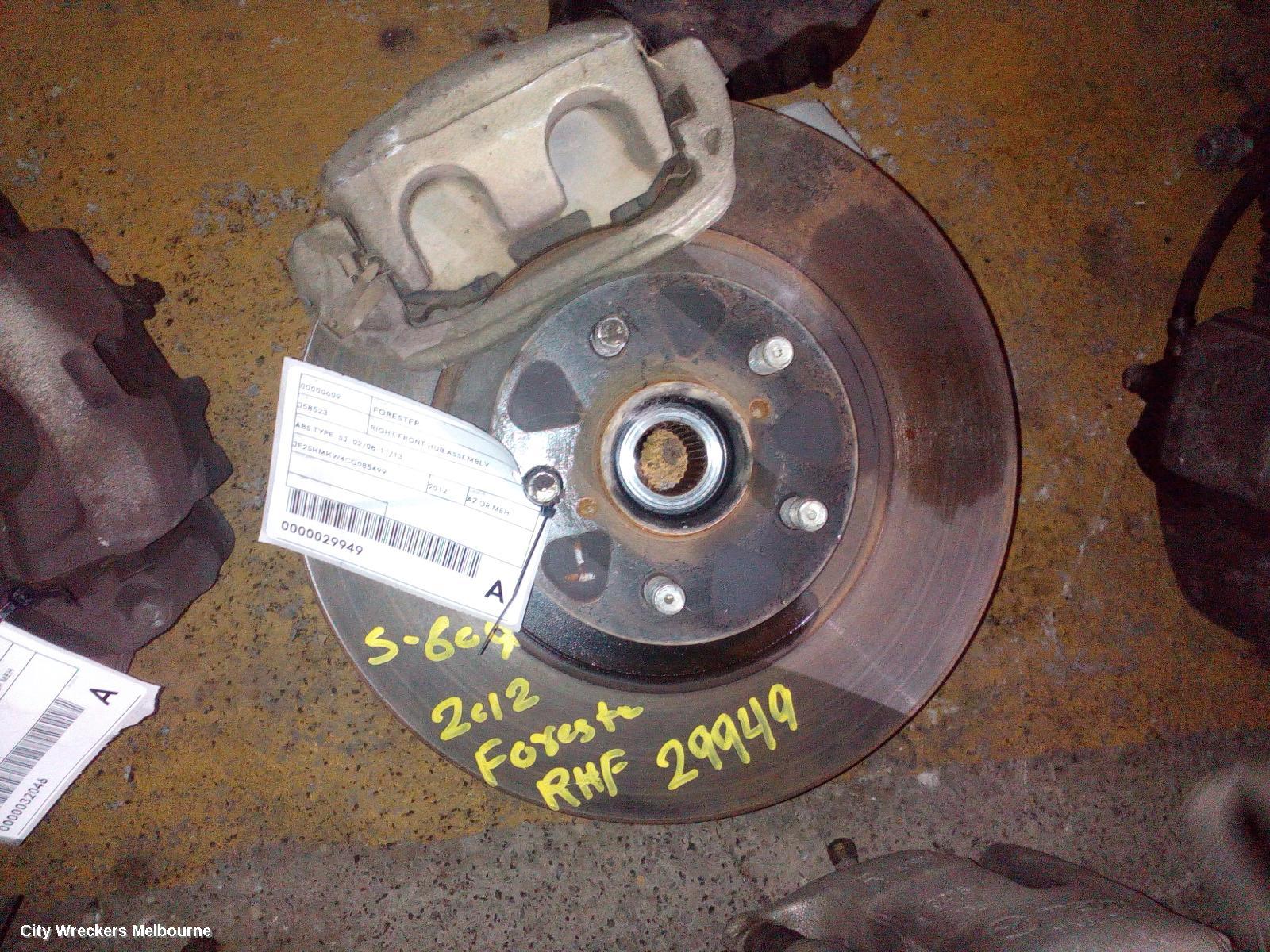 SUBARU FORESTER RIGHT FRONT HUB ASSEMBLY, ABS TYPE, SH/SJ, 02/2008 - 11/2013 - Image 1