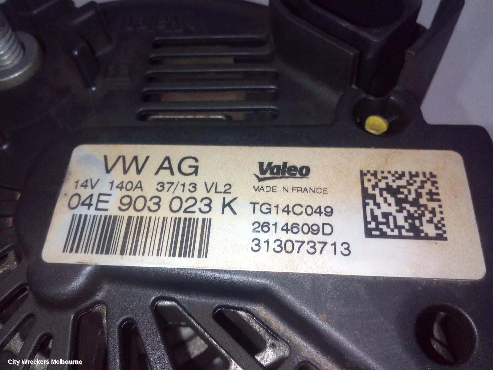 VOLKSWAGEN GOLF ALTERNATOR, PETROL, 1.4, VALEO 140AMP P/N 04C903023K, GEN 7, 01/2013 - 08/2020 - Image 2