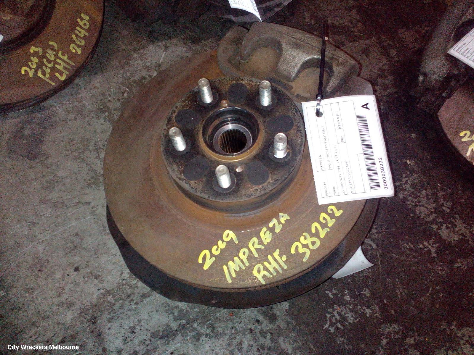 SUBARU IMPREZA RIGHT FRONT HUB ASSEMBLY, G3, NON WRX TYPE, 04/2007 - 11/2011 - Image 1