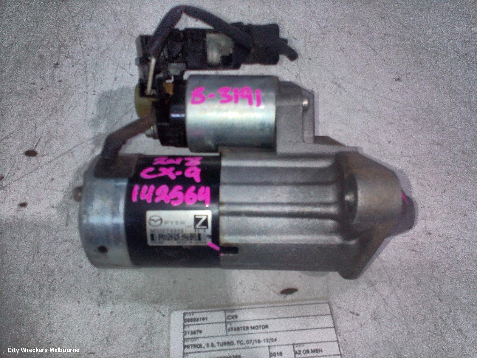MAZDA CX9 STARTER, PETROL, 2.5, TURBO, TC, 07/2016 - 12/2024 - Image 2