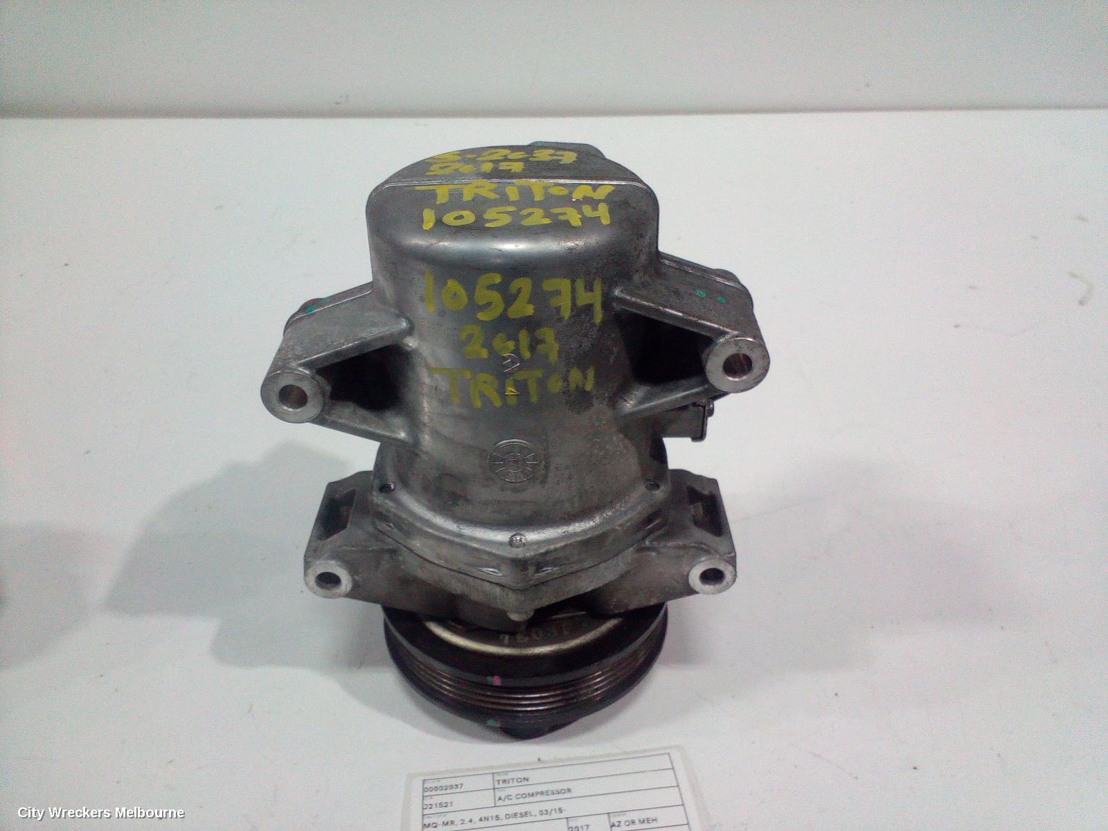 MITSUBISHI TRITON A/C COMPRESSOR, MQ-MR, 2.4, 4N15, DIESEL, 03/2015 ONWARDS - Image 1