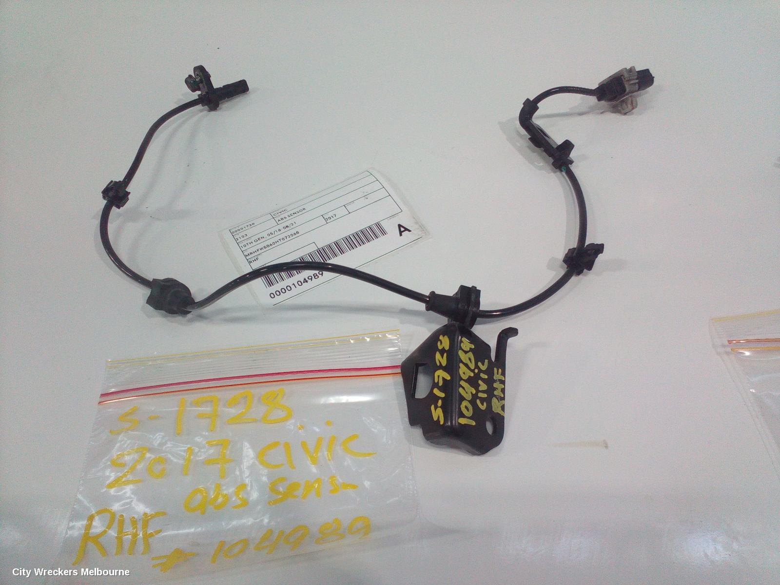 HONDA CIVIC ABS SENSOR, 10TH GEN, RH FRONT, 05/2016 - 08/2021 - Image 2