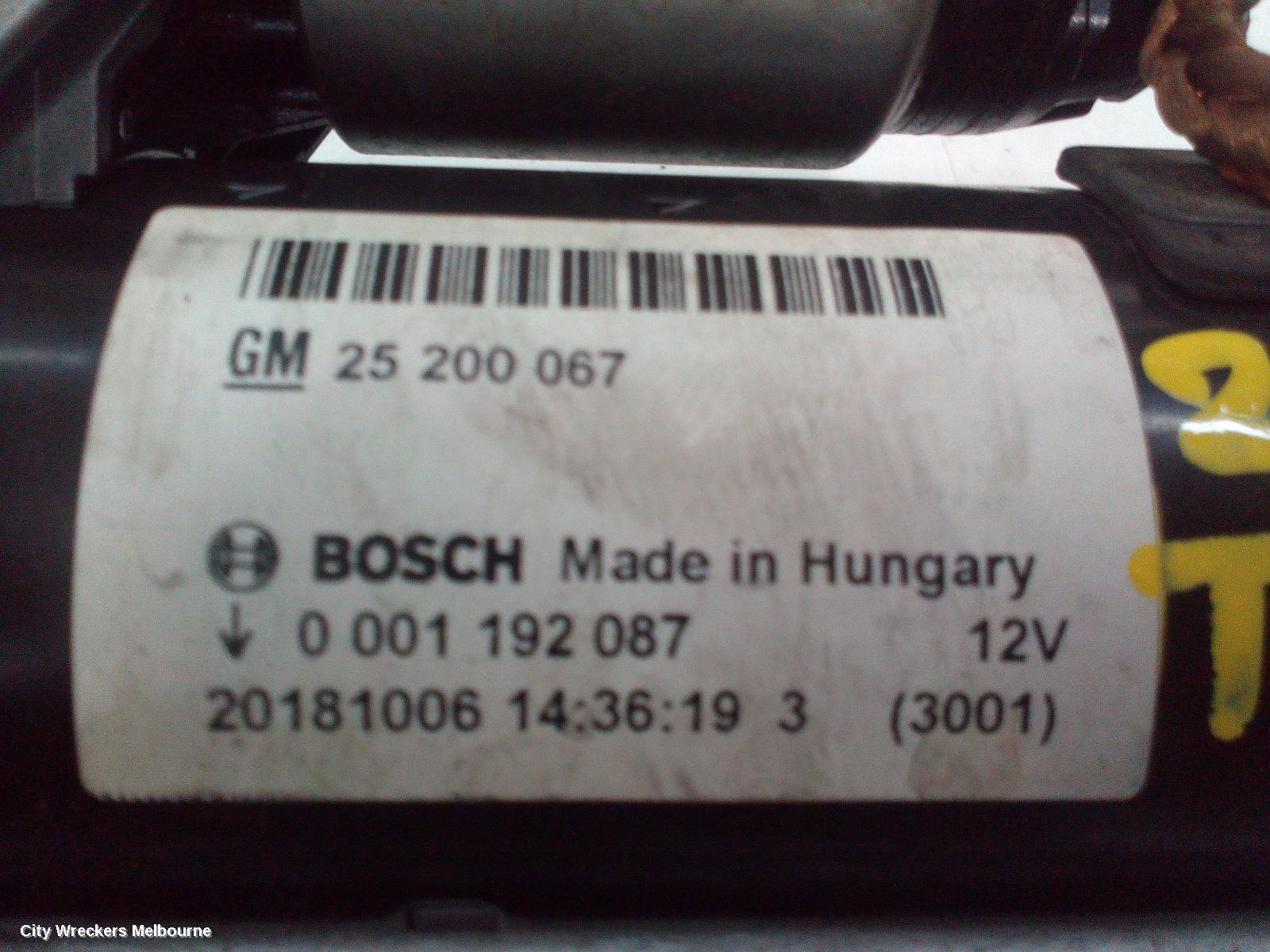 HOLDEN TRAX STARTER, PETROL, 1.4, AUTO T/M, TJ SERIES, 08/2014 - 12/2020 - Image 3