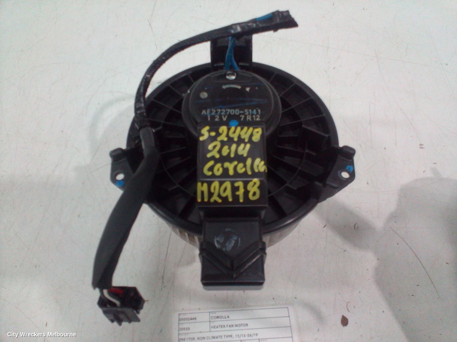 TOYOTA COROLLA HEATER FAN MOTOR, ZRE172R, NON CLIMATE TYPE, 12/2013 - 06/2019 - Image 2