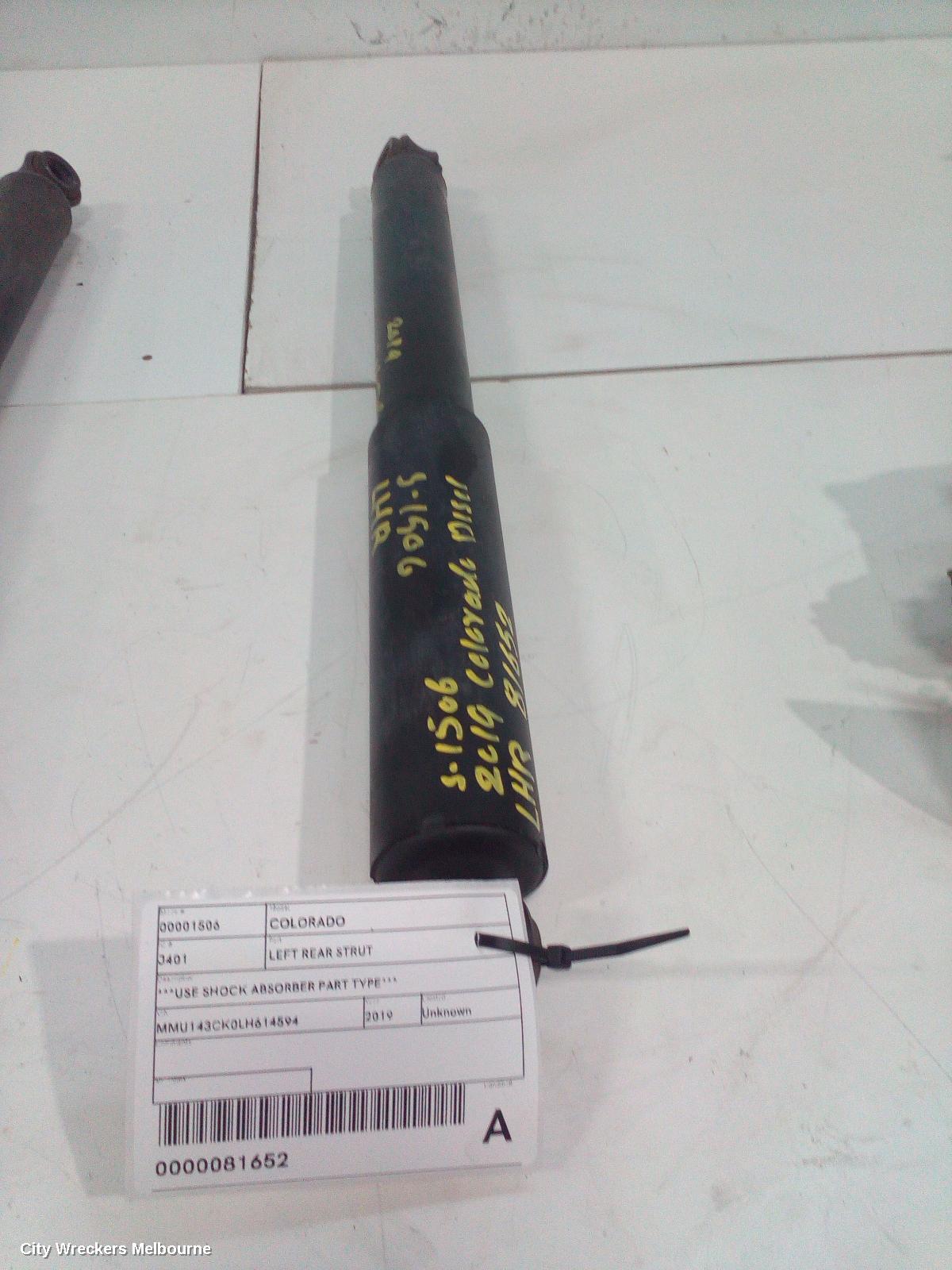 HOLDEN COLORADO LEFT REAR STRUT, ***USE SHOCK ABSORBER PART TYPE*** - Image 1