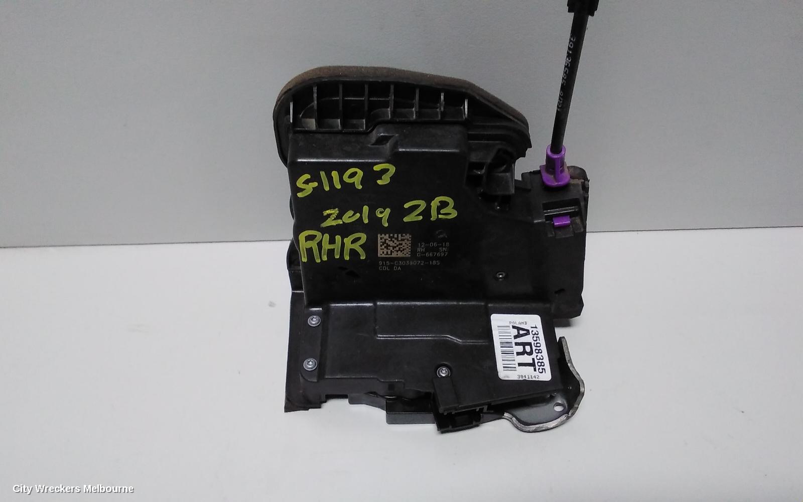 HOLDEN COMMODORE DOOR/BOOT/GATE LOCK, RIGHT REAR DOOR LOCK, ZB, 10/2017 - 12/2020 - Image 2
