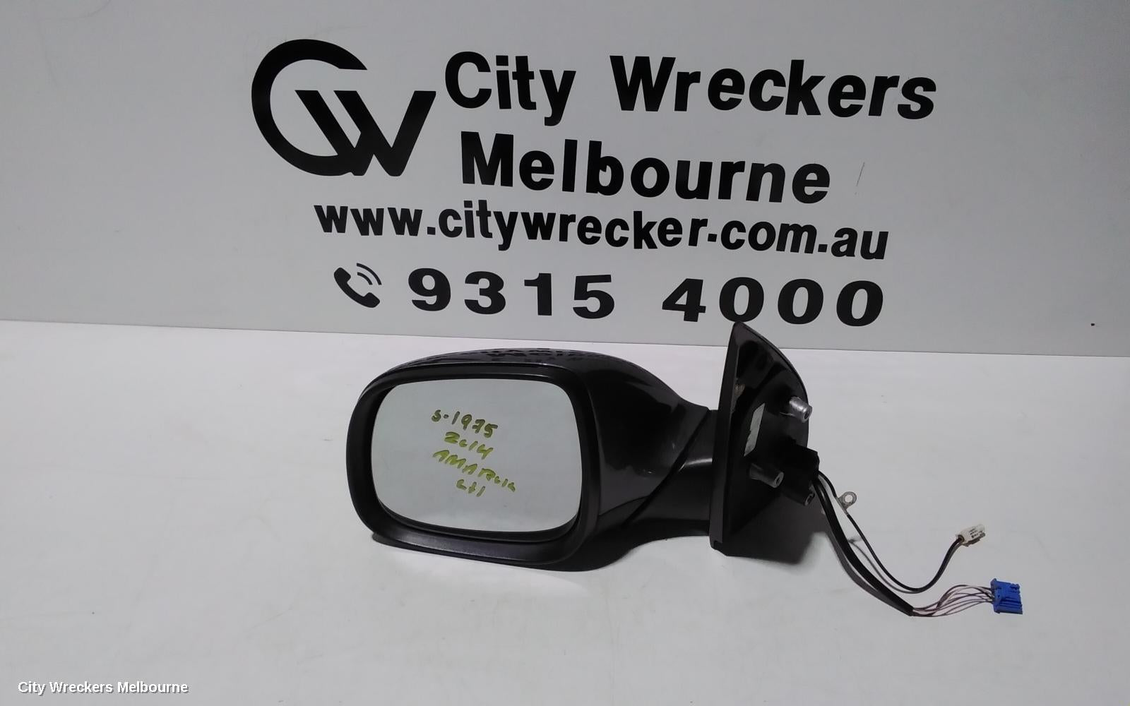 VOLKSWAGEN AMAROK LEFT DOOR MIRROR, 2H, MANUAL FOLD, PARTIAL COLOUR CODED/BLACK, 10 PIN TYPE, 07/2013 ONWARDS - Image 1