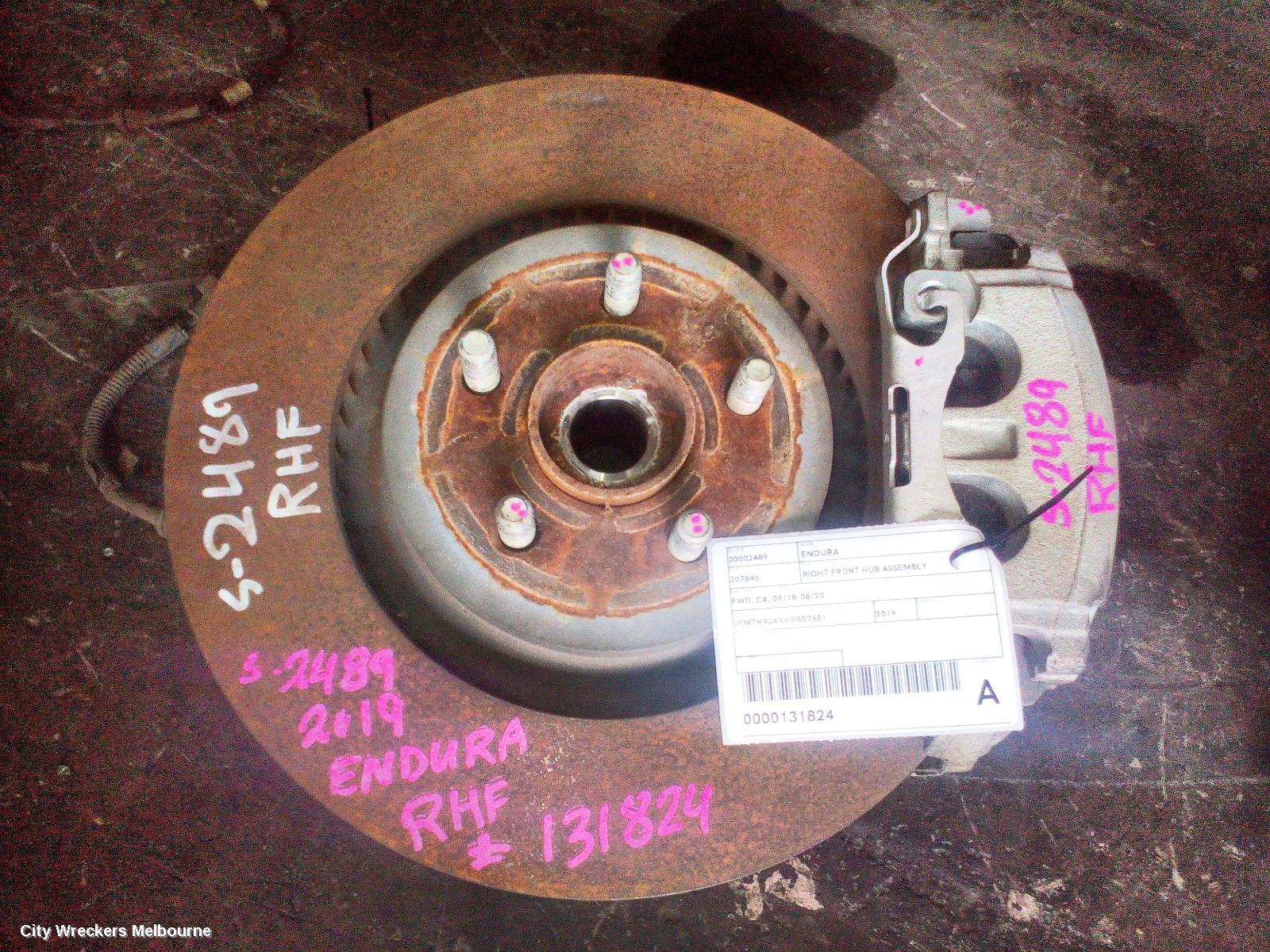 FORD ENDURA RIGHT FRONT HUB ASSEMBLY, FWD, CA, 09/2018 - 06/2020 - Image 1