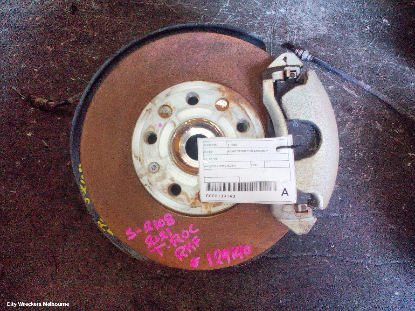 VOLKSWAGEN T-ROC RIGHT FRONT HUB ASSEMBLY, A1, 03/2020 - 12/2025 - Image 2