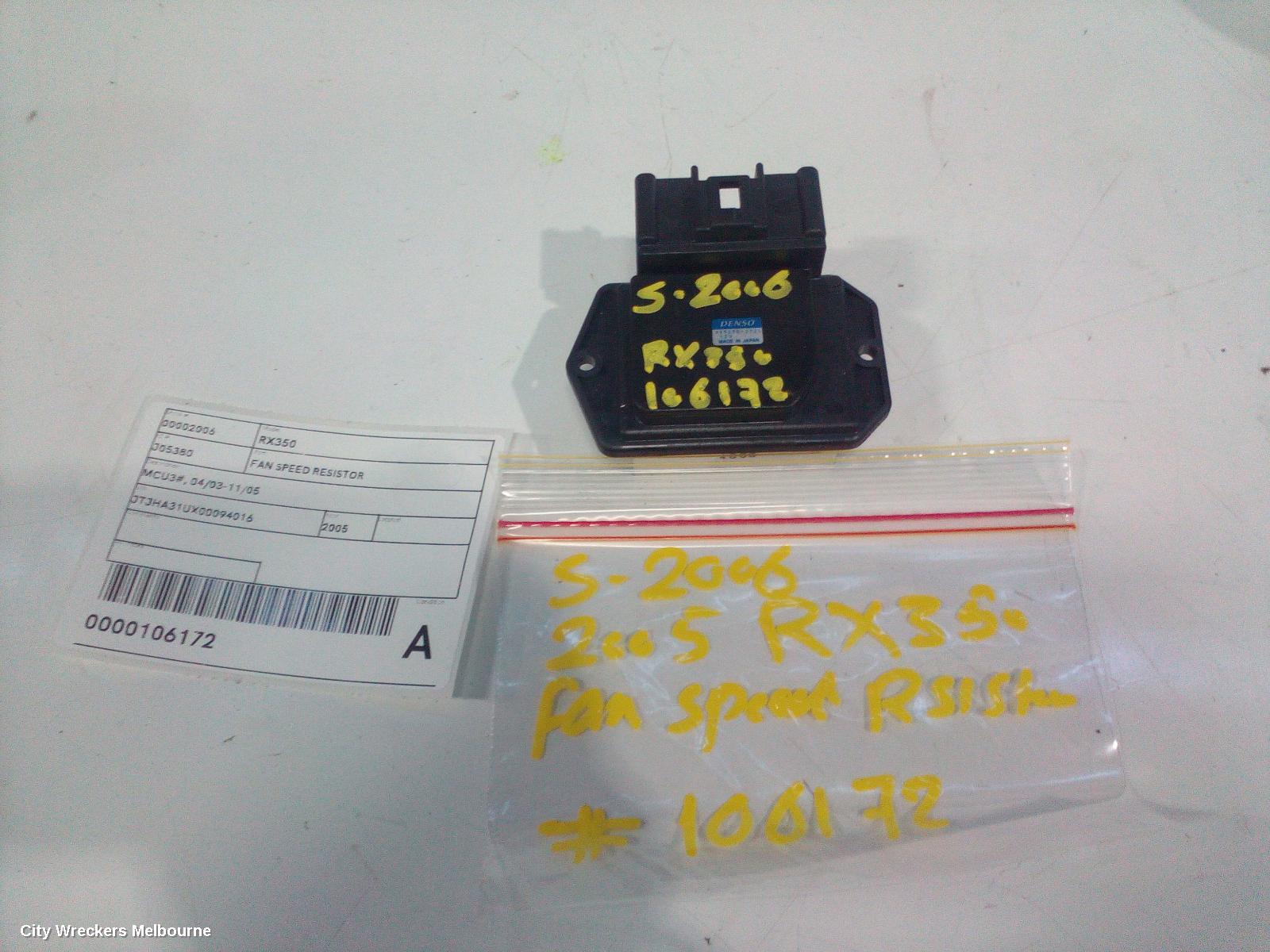 LEXUS RX SERIES FAN SPEED RESISTOR, MCU3#, 04/2003 - 11/2005 - Image 2
