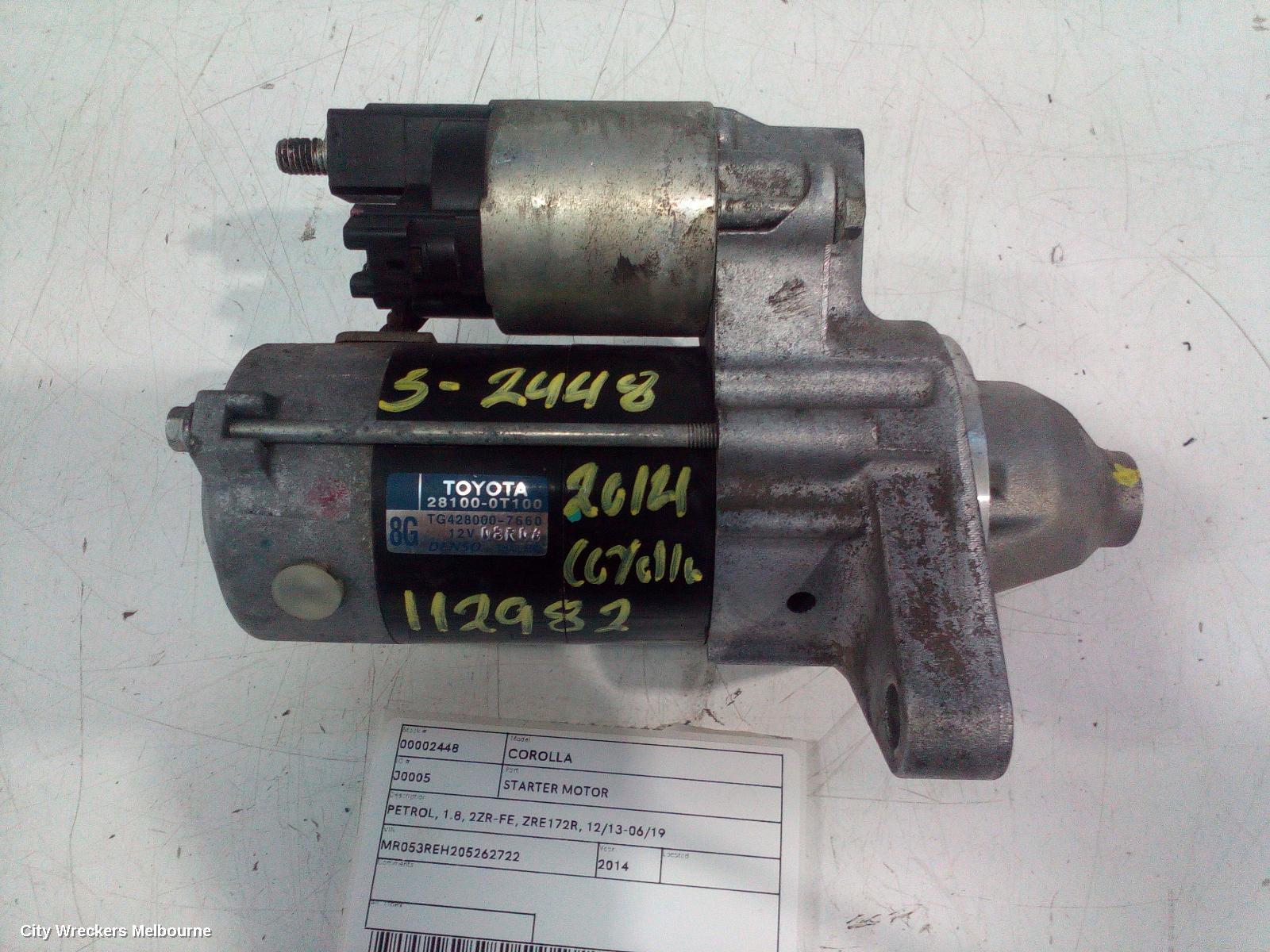 TOYOTA COROLLA STARTER, PETROL, 1.8, 2ZR-FE, ZRE172R, 12/2013 - 06/2019 - Image 2