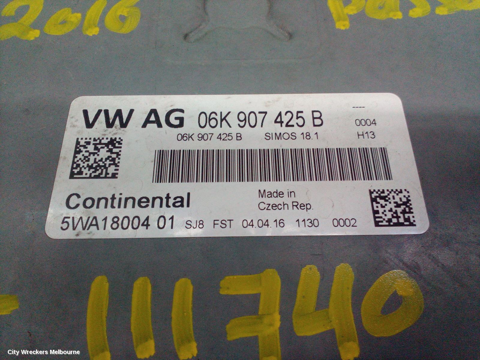VOLKSWAGEN PASSAT ECU, ENGINE ECU, 1.8, PETROL, ECU ONLY, CJSA CODE, B8/MK7, 06/2015 - 10/2019 - Image 3