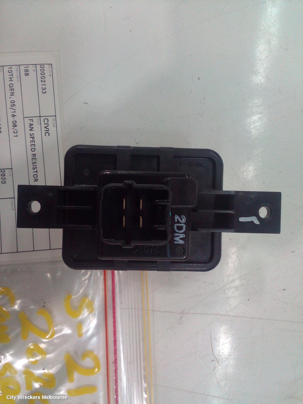HONDA CIVIC FAN SPEED RESISTOR, 10TH GEN, 05/2016 - 08/2021 - Image 3