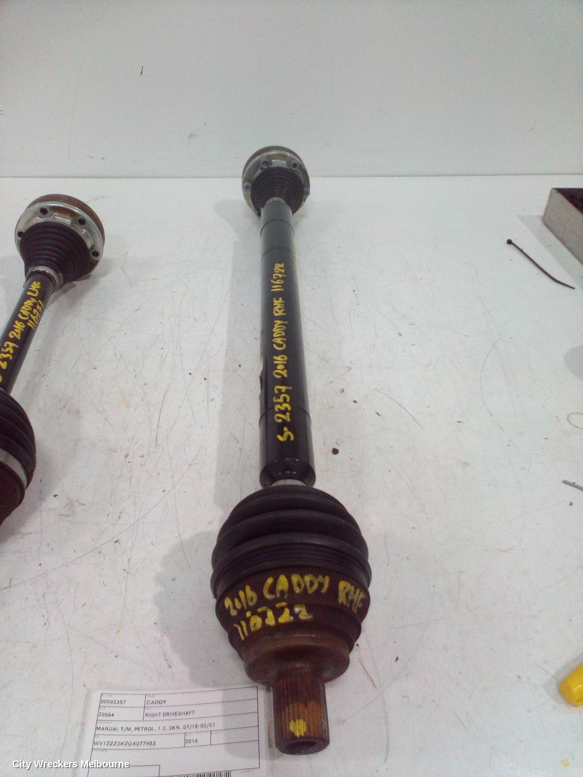 VOLKSWAGEN CADDY RIGHT DRIVESHAFT, MANUAL T/M, PETROL, 1.2, 2KN, 07/2015 - 02/2021 - Image 2