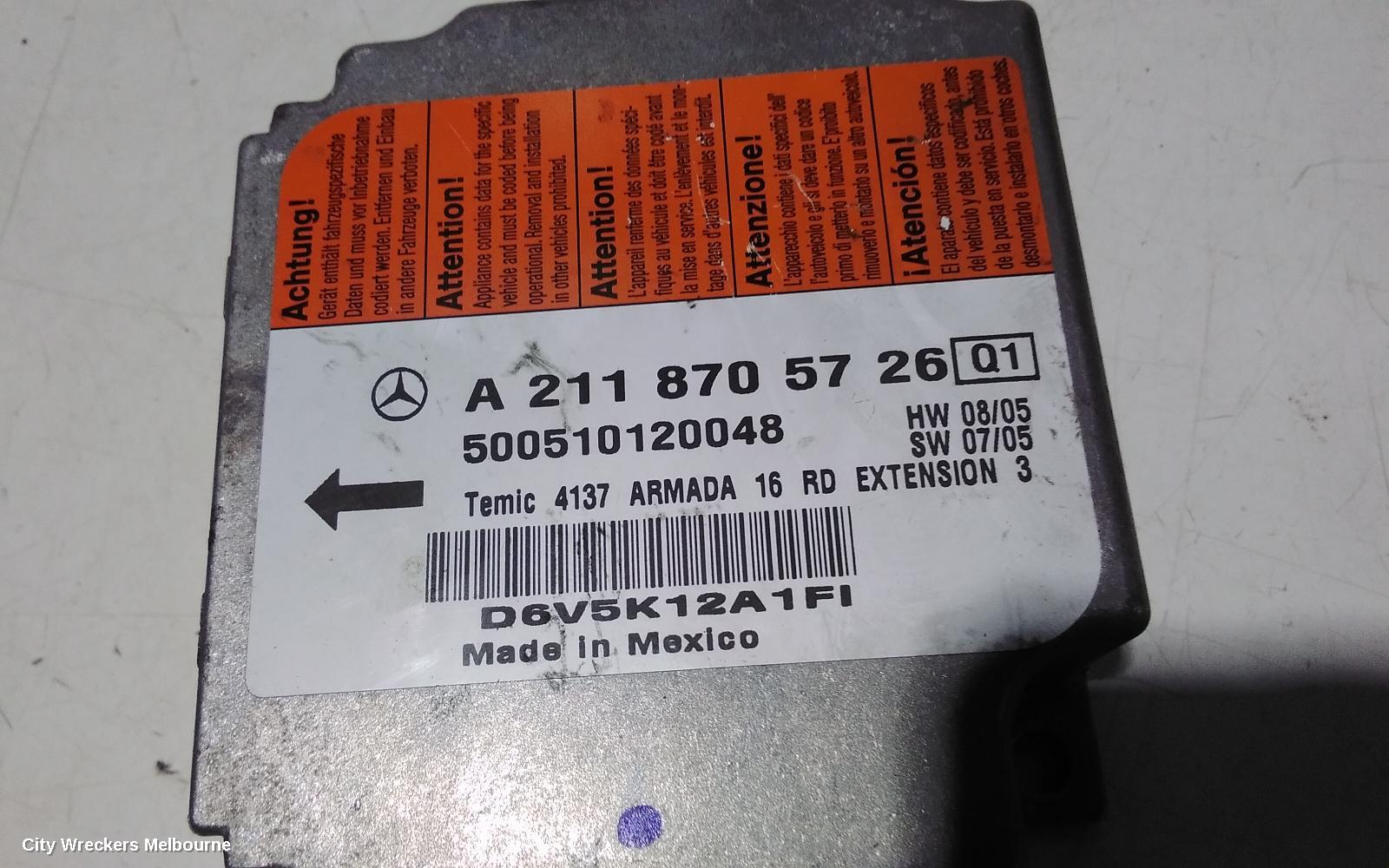MERCEDES E CLASS AIRBAG MODULE/SENSOR, MODULE, W211/S211, BOSCH TYPE, 08/2002 - 12/2009 - Image 2