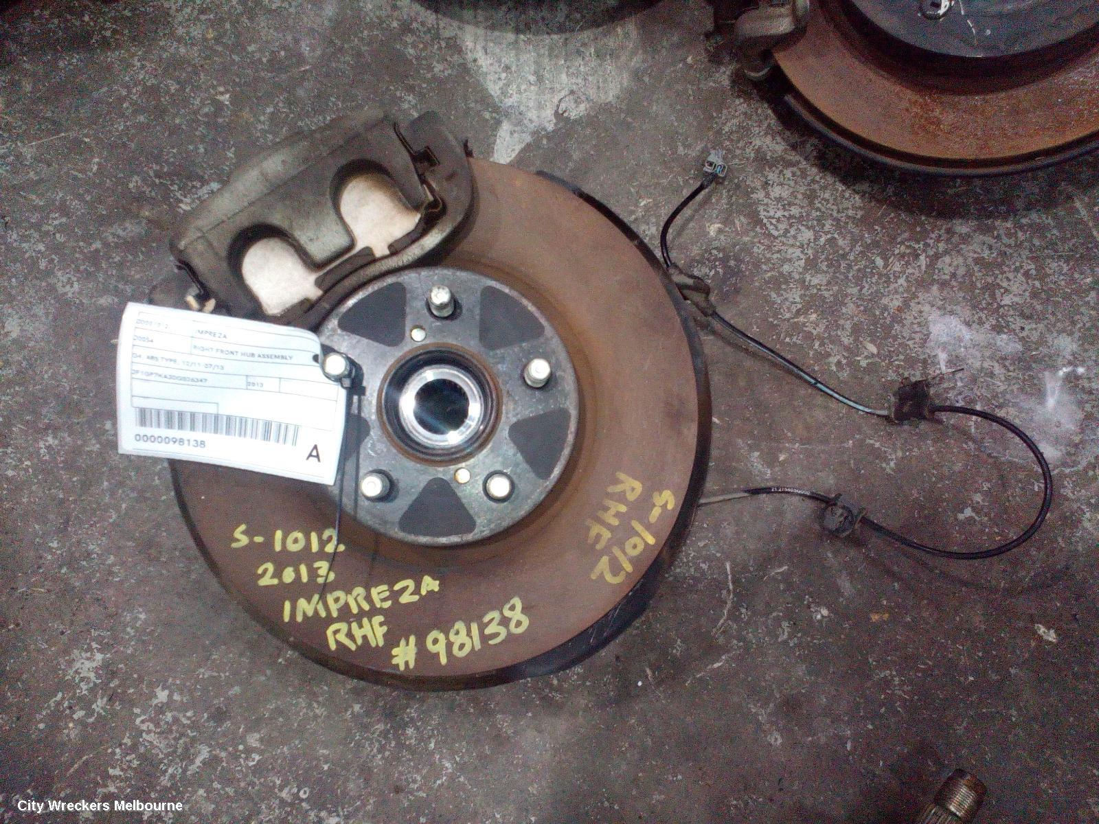 SUBARU IMPREZA RIGHT FRONT HUB ASSEMBLY, G4, ABS TYPE, 12/2011 - 07/2013 - Image 2