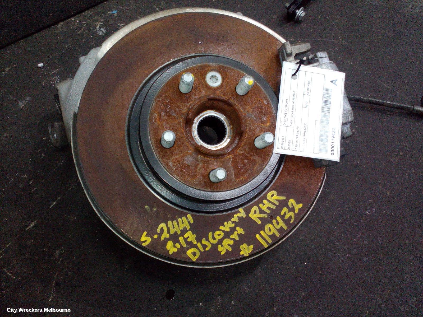 LAND ROVER DISCOVERY SPORT RIGHT REAR HUB ASSEMBLY, L550, 01/2015 - 06/2019 - Image 1