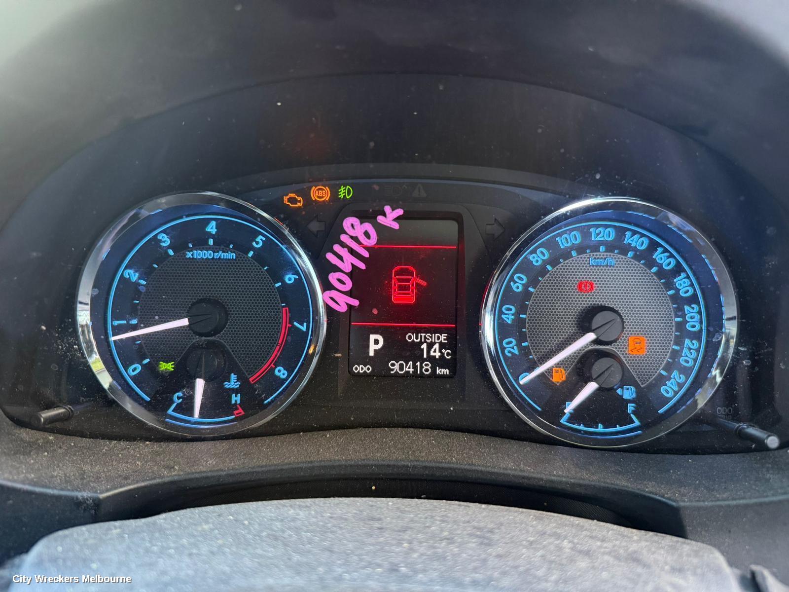 TOYOTA COROLLA INSTRUMENT CLUSTER, AUTO T/M, SX/ZR, ZRE172R, SEDAN, 12/2013 - 10/2016 - Image 1