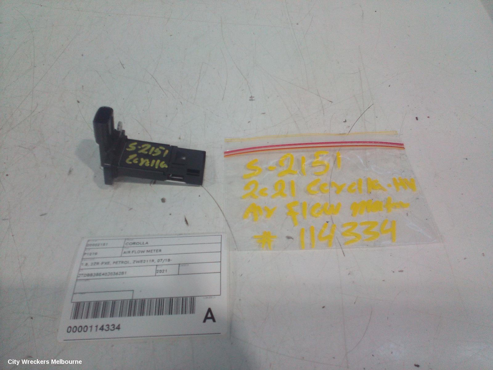 TOYOTA COROLLA AIR FLOW METER, 1.8, 2ZR-FXE, PETROL, ZWE211R, 07/2018 ONWARDS - Image 1