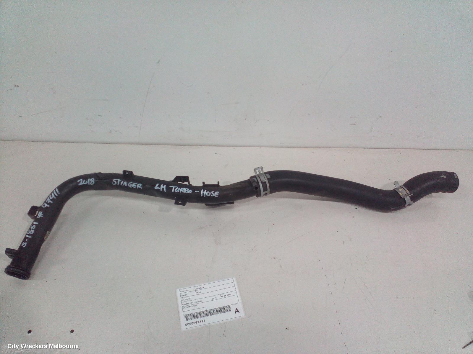 KIA STINGER, CK, 06/2017 - 04/2023, LH TURBO HOSE: 97411 - Image 2