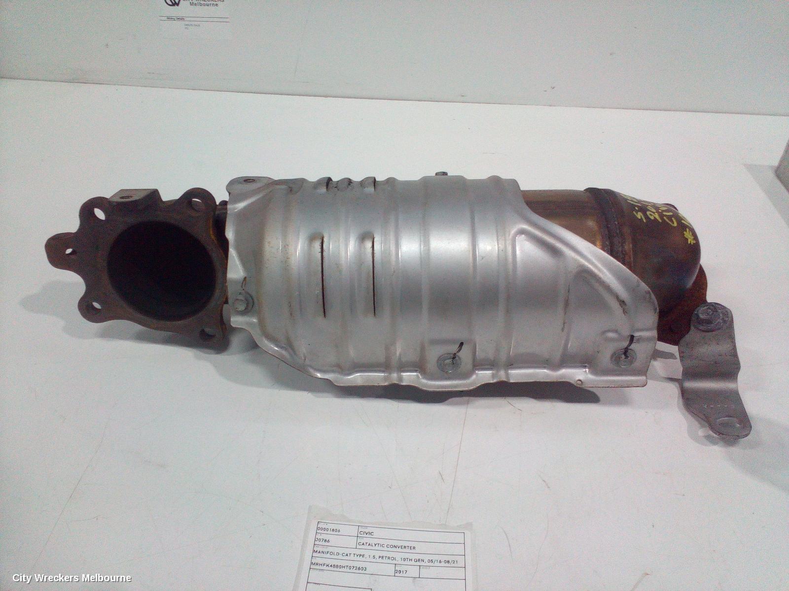 HONDA CIVIC CATALYTIC CONVERTER, MANIFOLD-CAT TYPE, 1.5, PETROL, 10TH GEN, 05/2016 - 08/2021 - Image 3