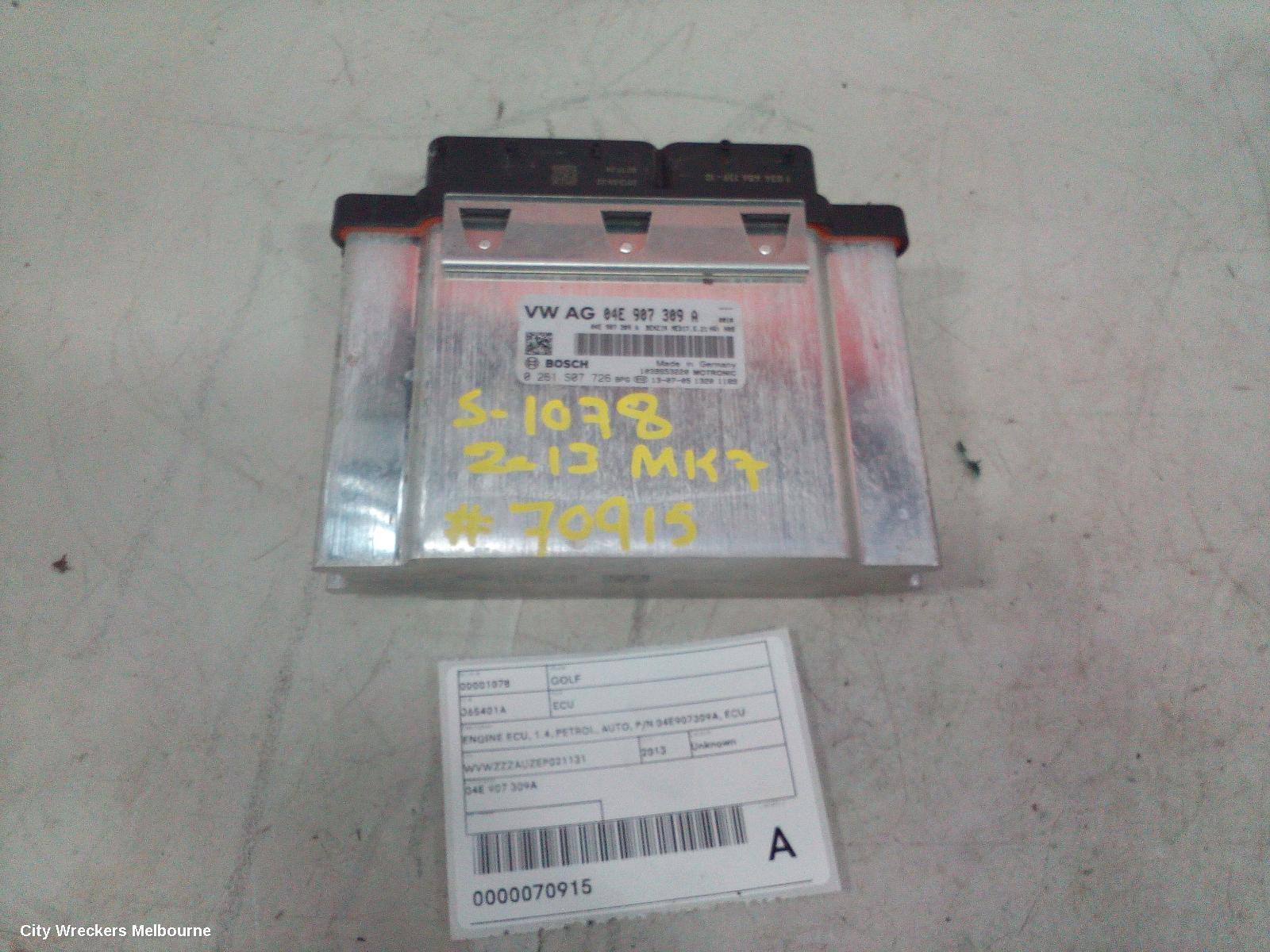 VOLKSWAGEN GOLF ECU, ENGINE ECU, 1.4, PETROL, AUTO, P/N 04E907309A, ECU ONLY, GEN 7, 03/2013 - 08/2020 - Image 2