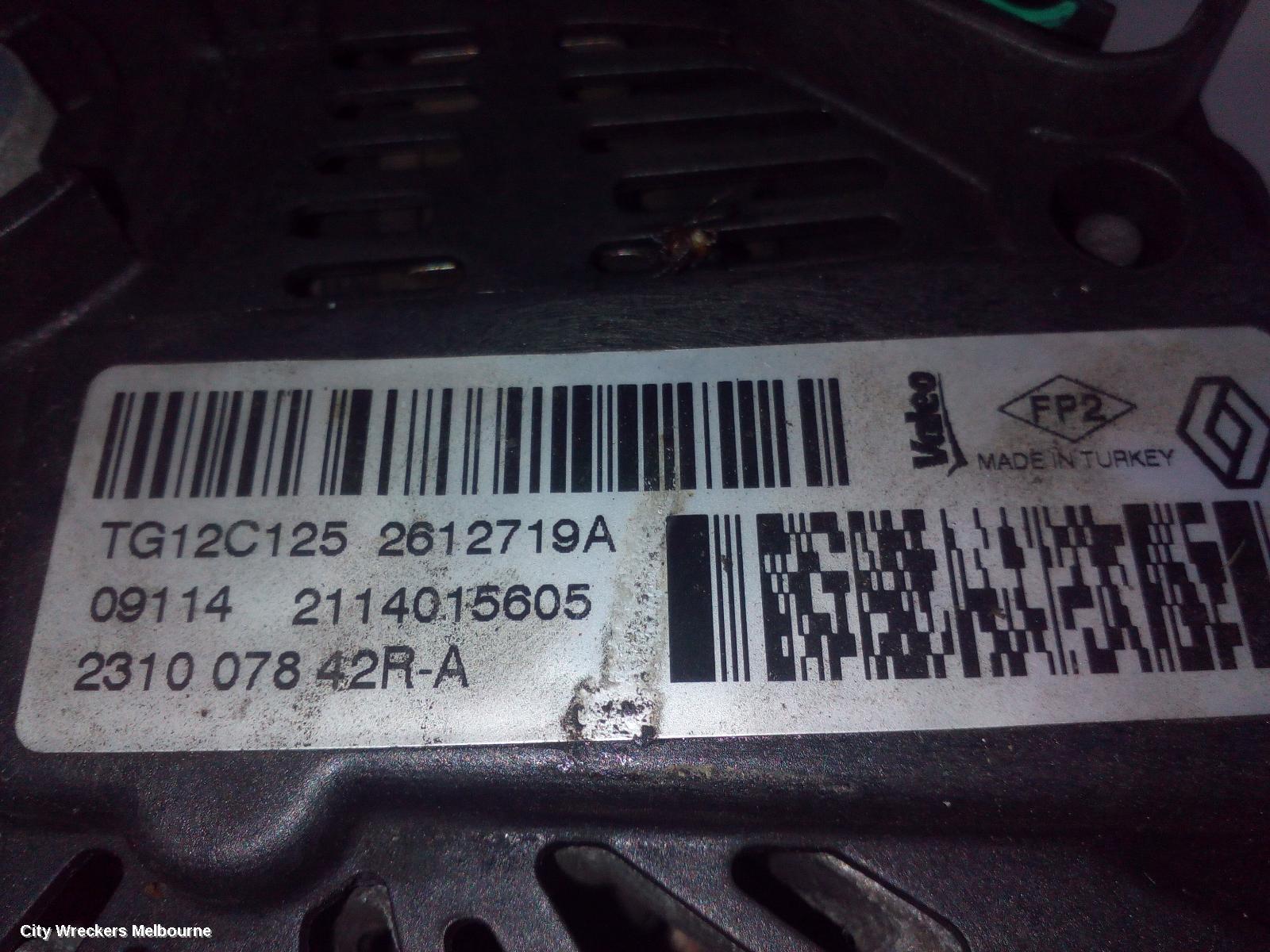 RENAULT CLIO ALTERNATOR, PETROL, 1.2, H5F, TURBO, X98, 09/2013 - 10/2019 - Image 2